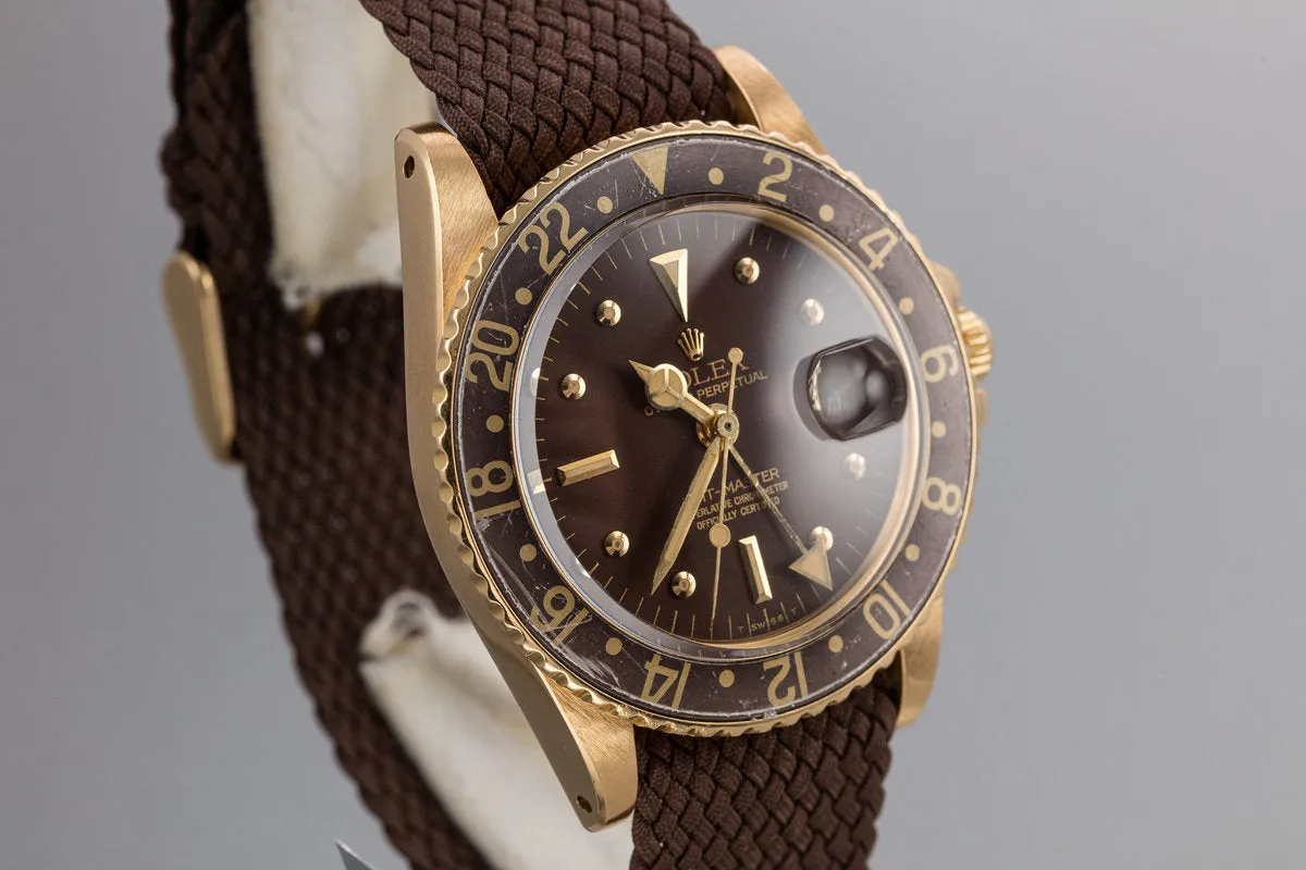 1978 Rolex 18K YG GMT-Master 1675 with Matte Brown Nipple Dial