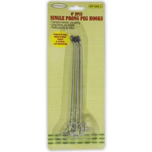 3 Pieces Of 6 Inch Single Prong Peg Hooks With Zinc Plating - WP1006-3