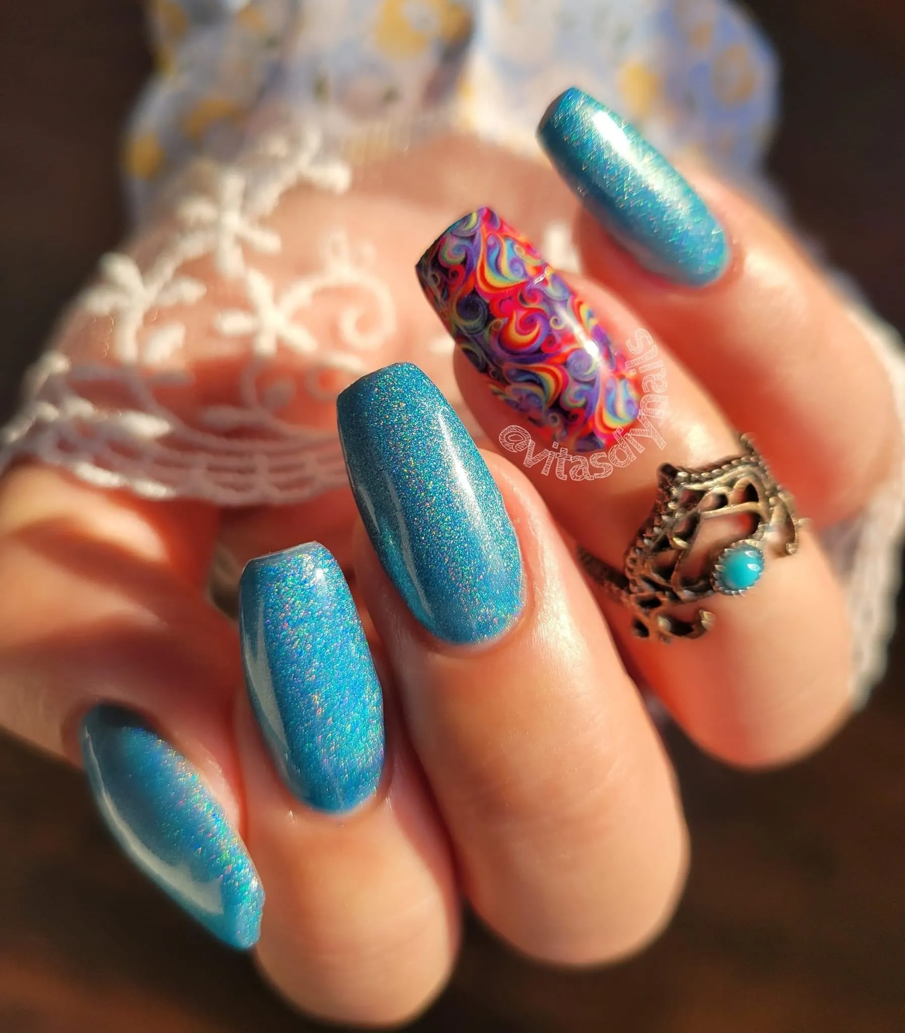 Aqua- Holographic Gel Glitter