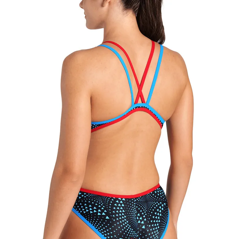 Arena - Fireflow One Women's Double Cross Back Swimsuit - Red/Black/Multi