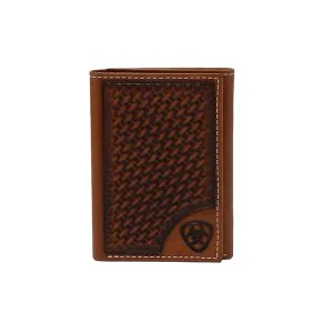 Ariat M&F Brown Tan Trifold Wallet