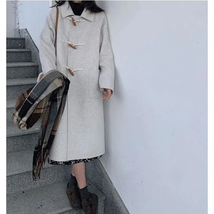 Big-Pocket Wool Duffle Coat