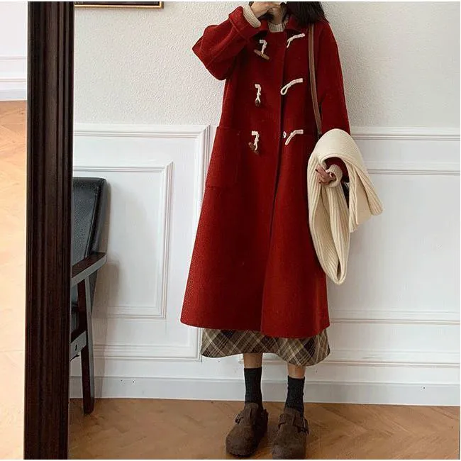 Big-Pocket Wool Duffle Coat