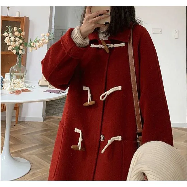 Big-Pocket Wool Duffle Coat