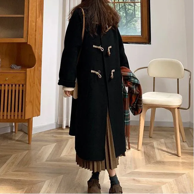 Big-Pocket Wool Duffle Coat