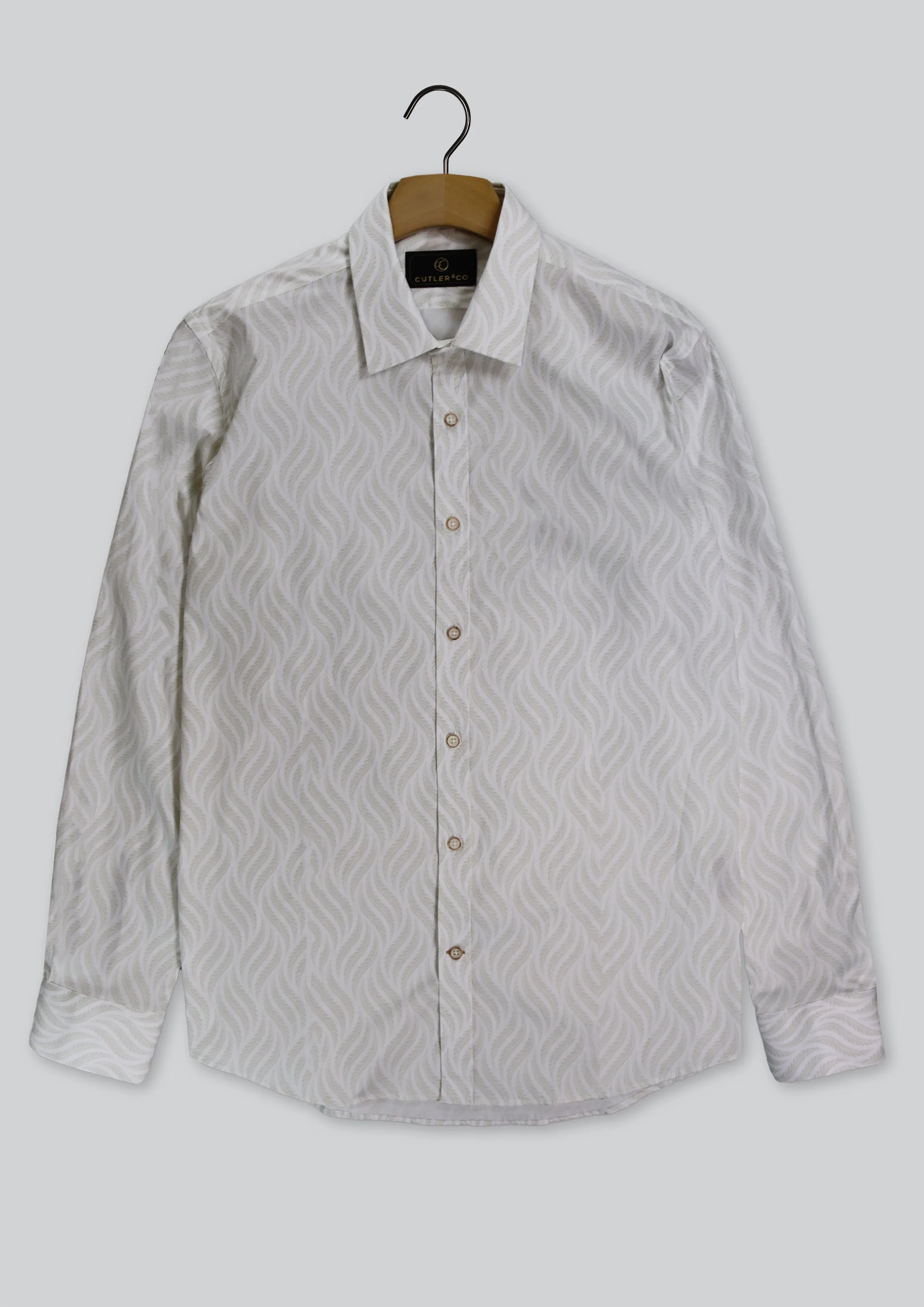 Blake Tonal Print Shirt: Bone