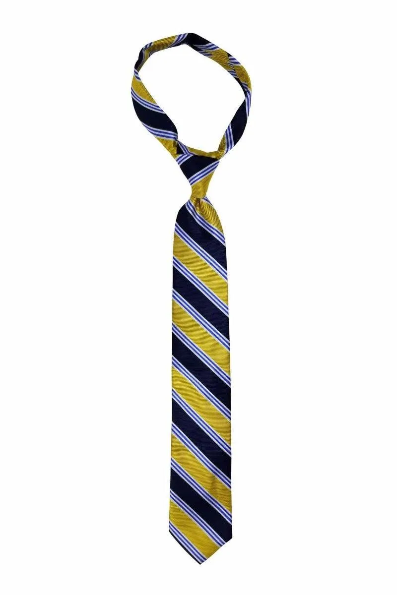 Blue Yellow Striped Tie