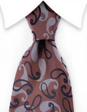 Brown and Black Paisley Tie