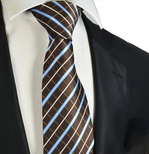 Brown and Blue Plaid Men's Necktie