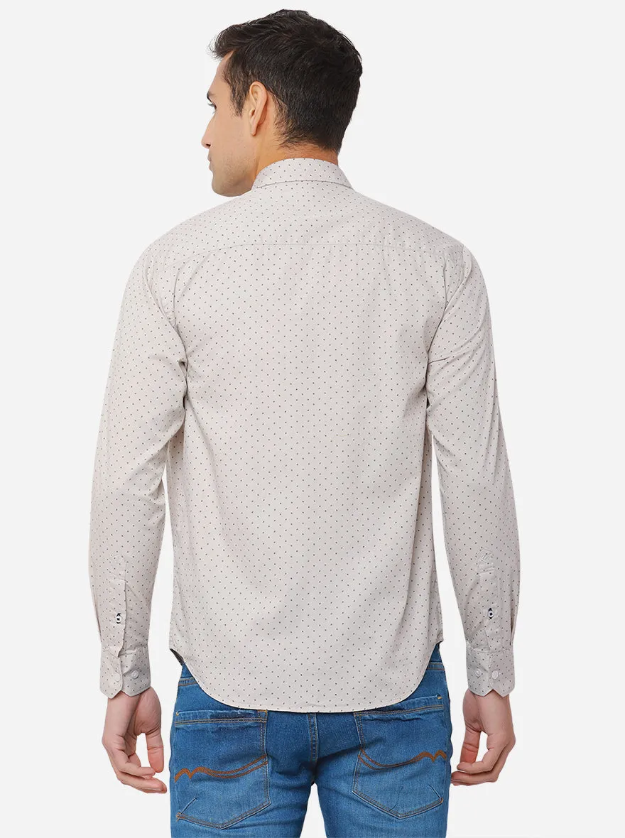 Chateau Grey Printed Slim Fit Casual Shirt | Greenfibre