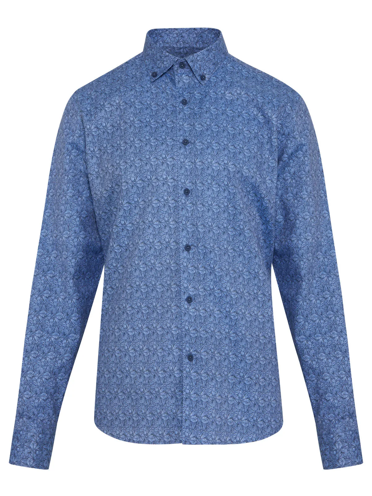 Comfort Fit Long Sleeve Printed Cotton Casual Shirt, Blue B