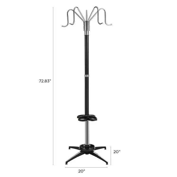 Ethan 5-Hook 72.8" Metal Parlor Coat Rack