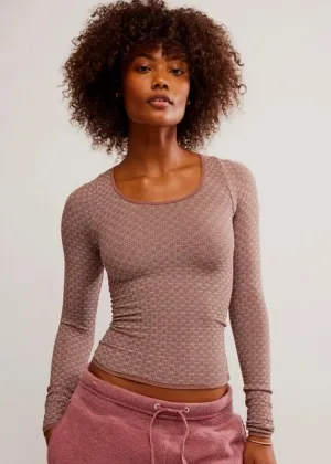 Free People Love Letter Long Sleeve - SHAVED CHOCOLATE