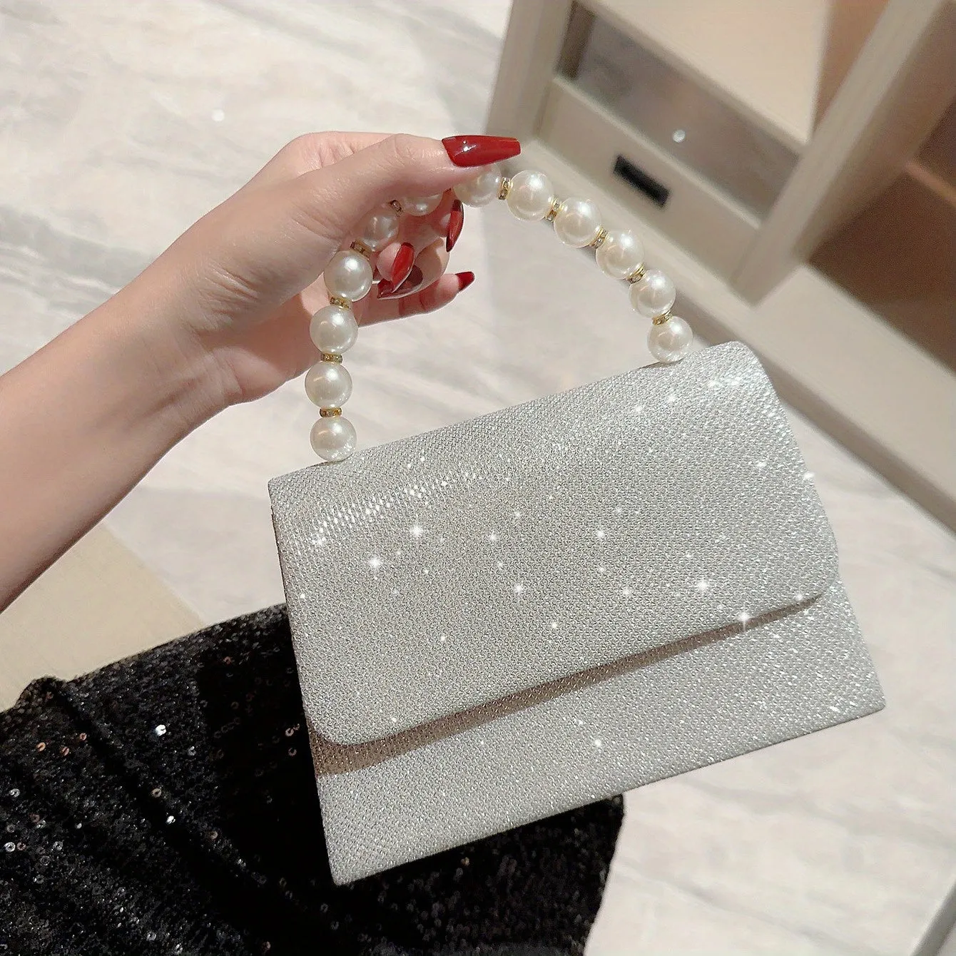 Glitter Shoulder Bag Elegant Stylish and Portable