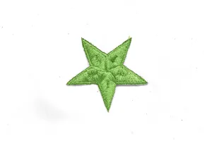 Green Embroidered Star Appliques - Iron-on Star Patch