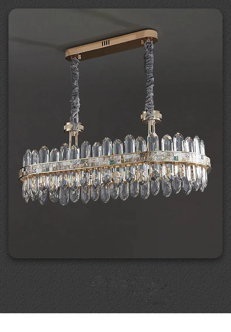 Hako Modern Luxurious LED Golden Silver K9 Crystal Hanging Chandelier