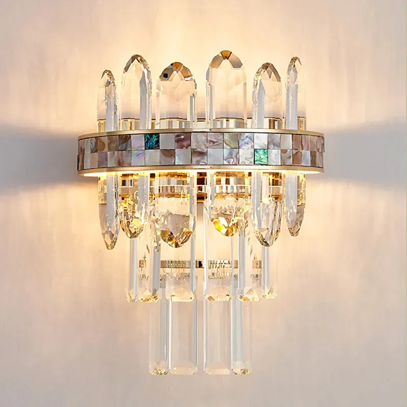 Hako Modern Luxurious LED Golden Silver K9 Crystal Hanging Chandelier