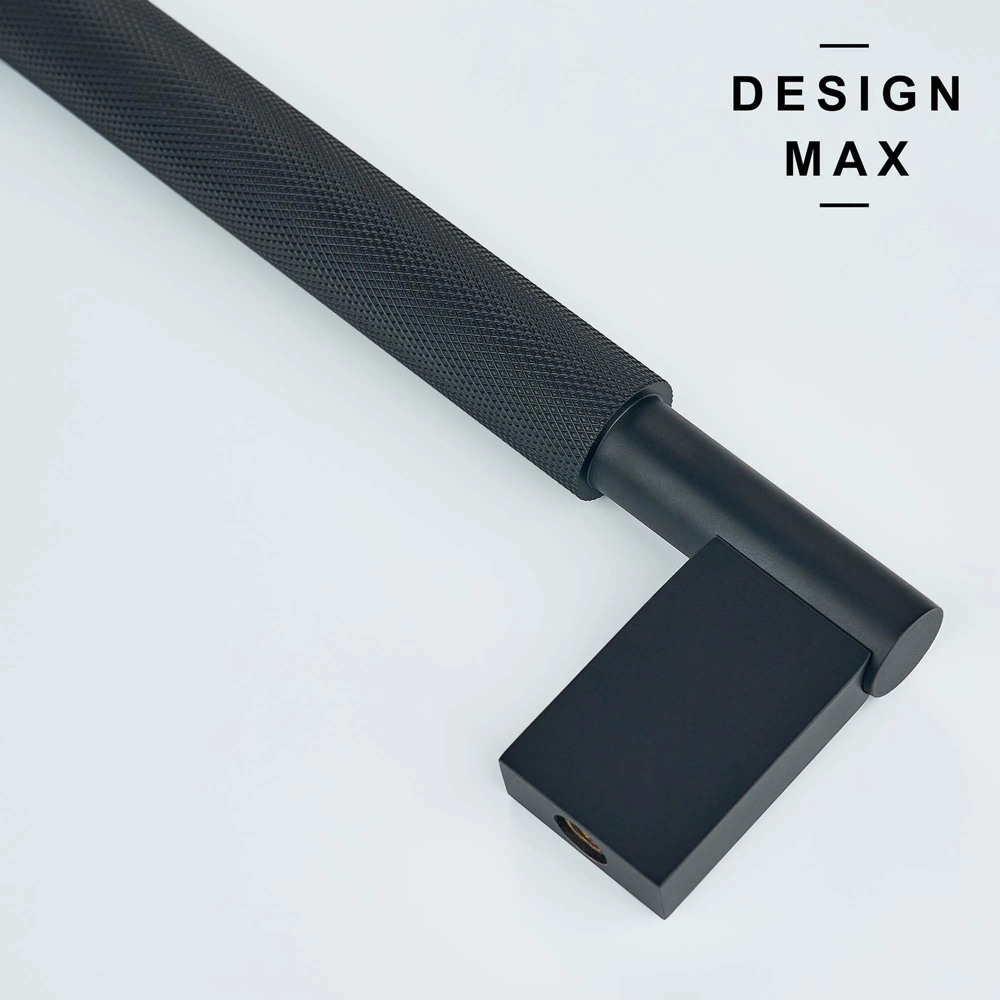 Knurled Matte Black Solid Brass Appliance Pull