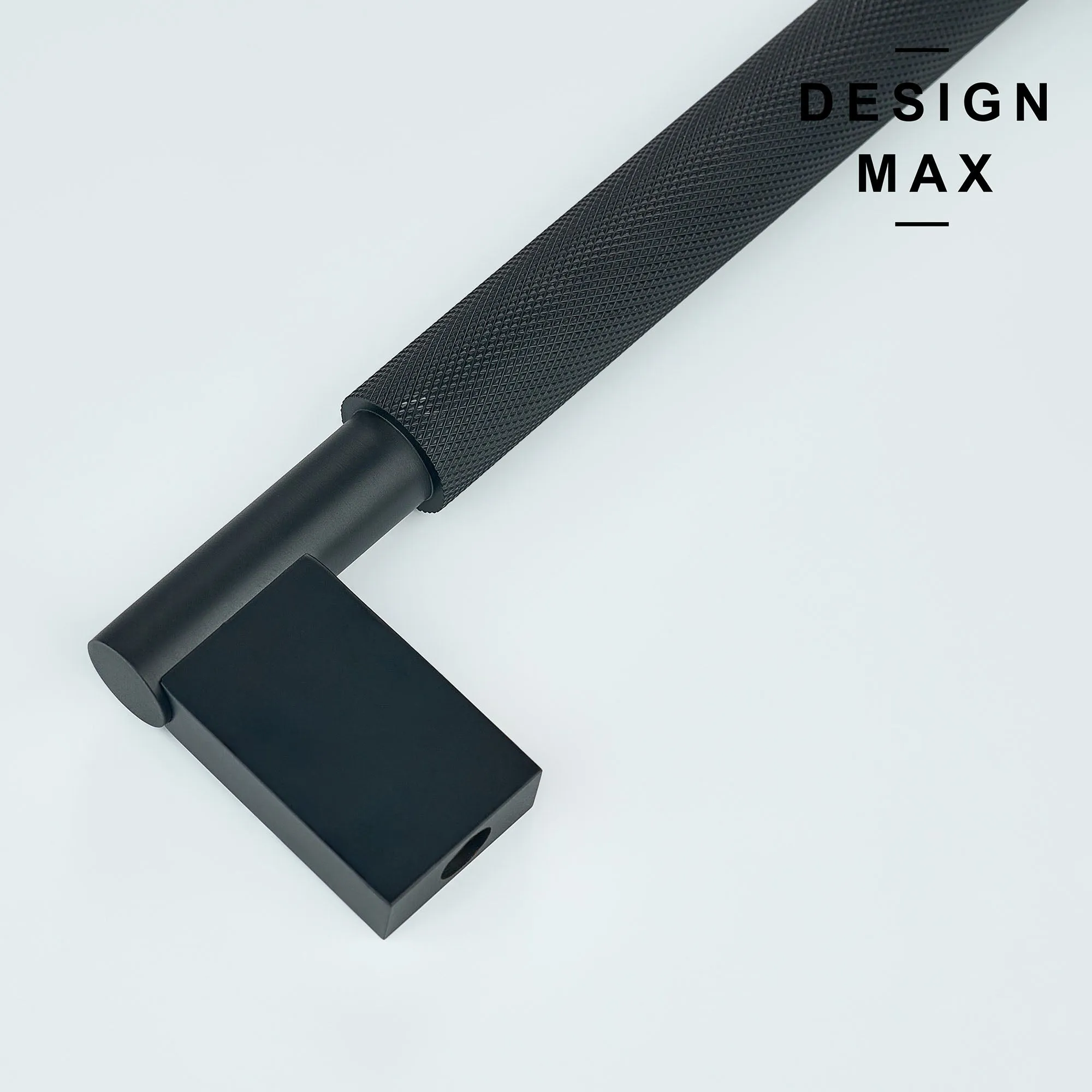 Knurled Matte Black Solid Brass Appliance Pull