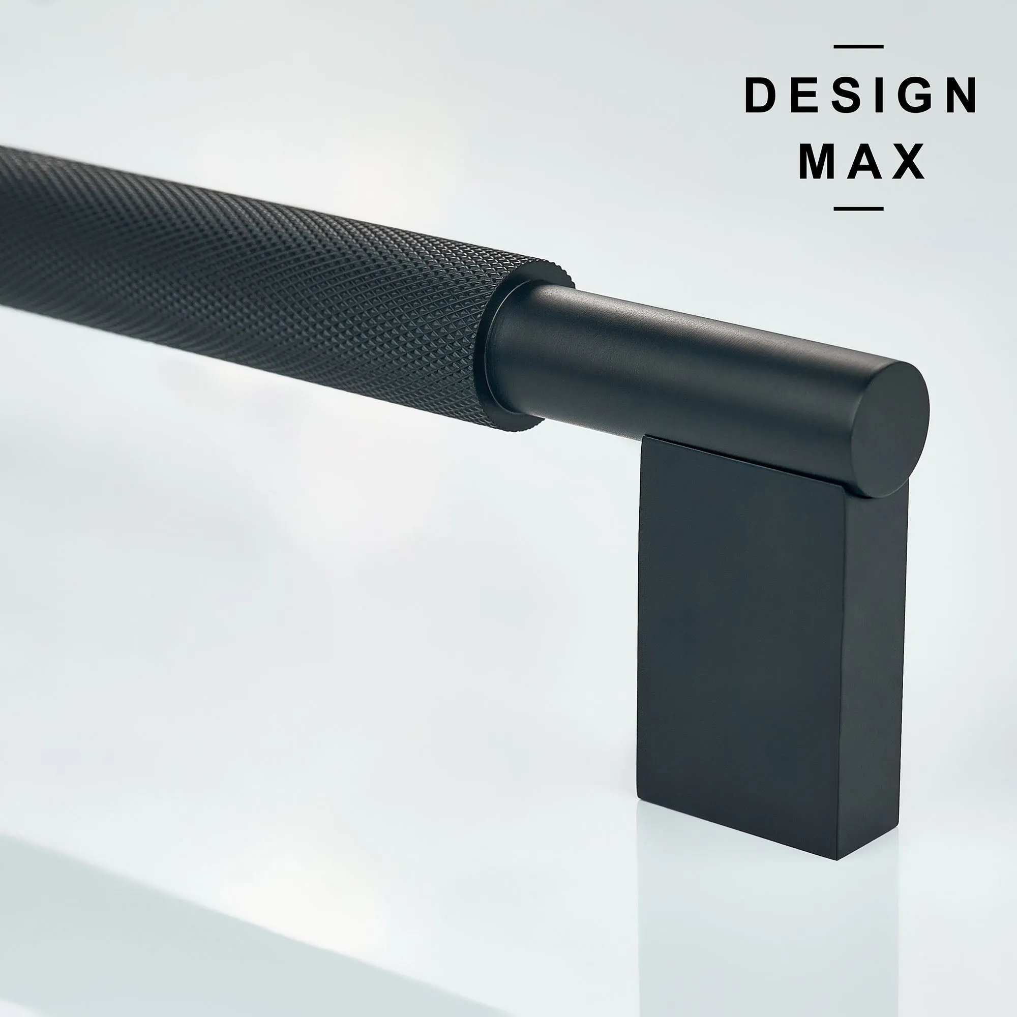 Knurled Matte Black Solid Brass Appliance Pull