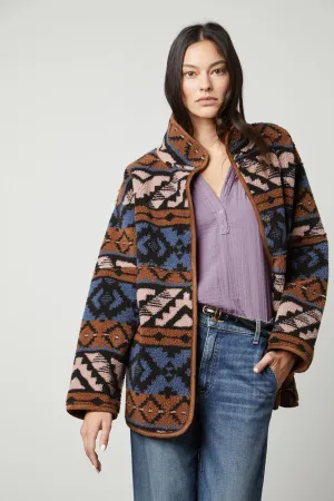 LAILA PRINTED SHERPA REVERSIBLE JACKET