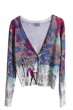 LONDON RAINY GIRL Multicolor Printed Cardigan