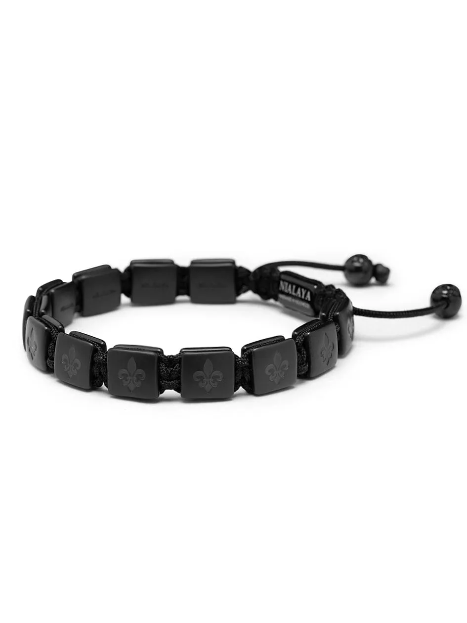 Men's Ceramic Flatbead Bracelet in Matte Black