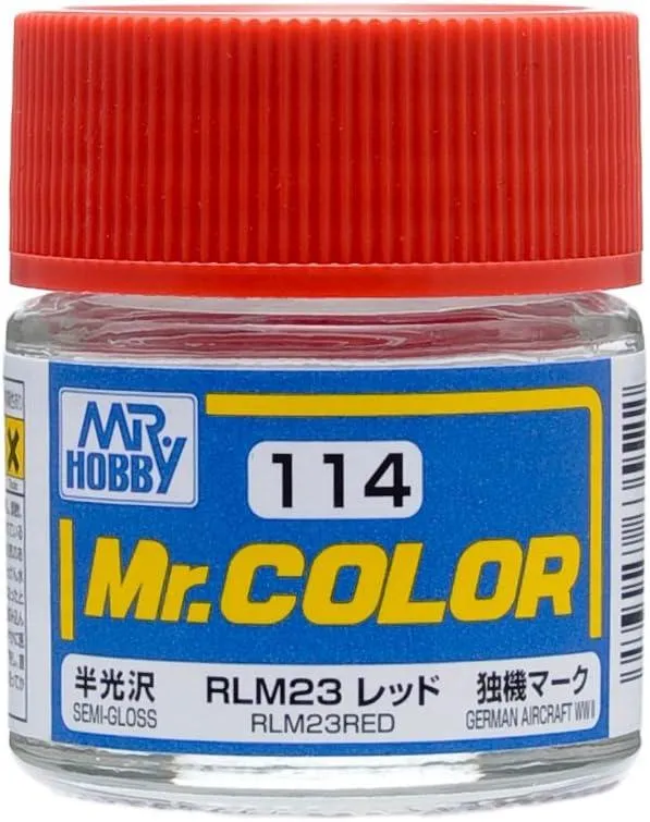 Mr. Hobby C114 Mr. Color Semi Gloss RLM23 Red Lacquer Paint 10ml