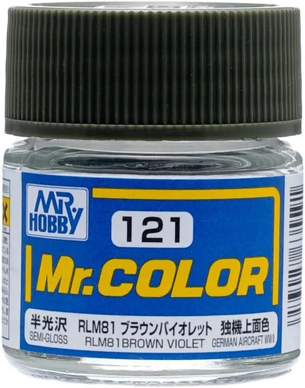 Mr. Hobby C121 Mr. Color Semi Gloss RLM81 Brown Violet Lacquer Paint 10ml