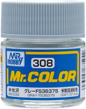 Mr. Hobby C308 Mr. Color Semi Gloss Gray FS36375 Lacquer Paint 10ml