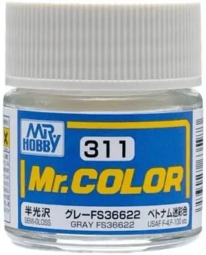 Mr. Hobby C311 Mr. Color Semi Gloss Gray FS36622 Lacquer Paint 10ml