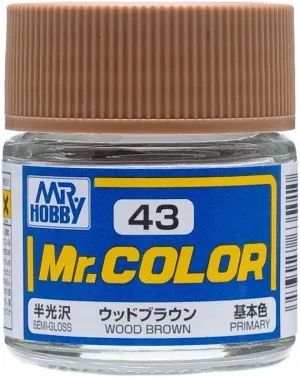 Mr. Hobby C43 Mr. Color Semi Gloss Wood Brown Lacquer Paint 10ml