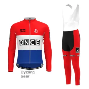 ONCE Red Retro Long Sleeve Cycling Kit