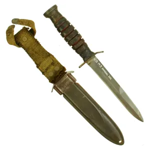 Original U.S. WWII 1943 dated Blade Marked M3 Fighting Knife by Imperial Knife Co. with M8 Scabbard