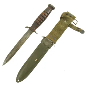 Original U.S. WWII Blade Marked M3 Fighting Knife by Robeson Cutlery with M8A1 Scabbard