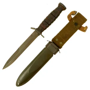 Original U.S. WWII Blade Marked Second Pattern M3 Fighting Knife by Imperial Knife Co. with Updated M8 Scabbard