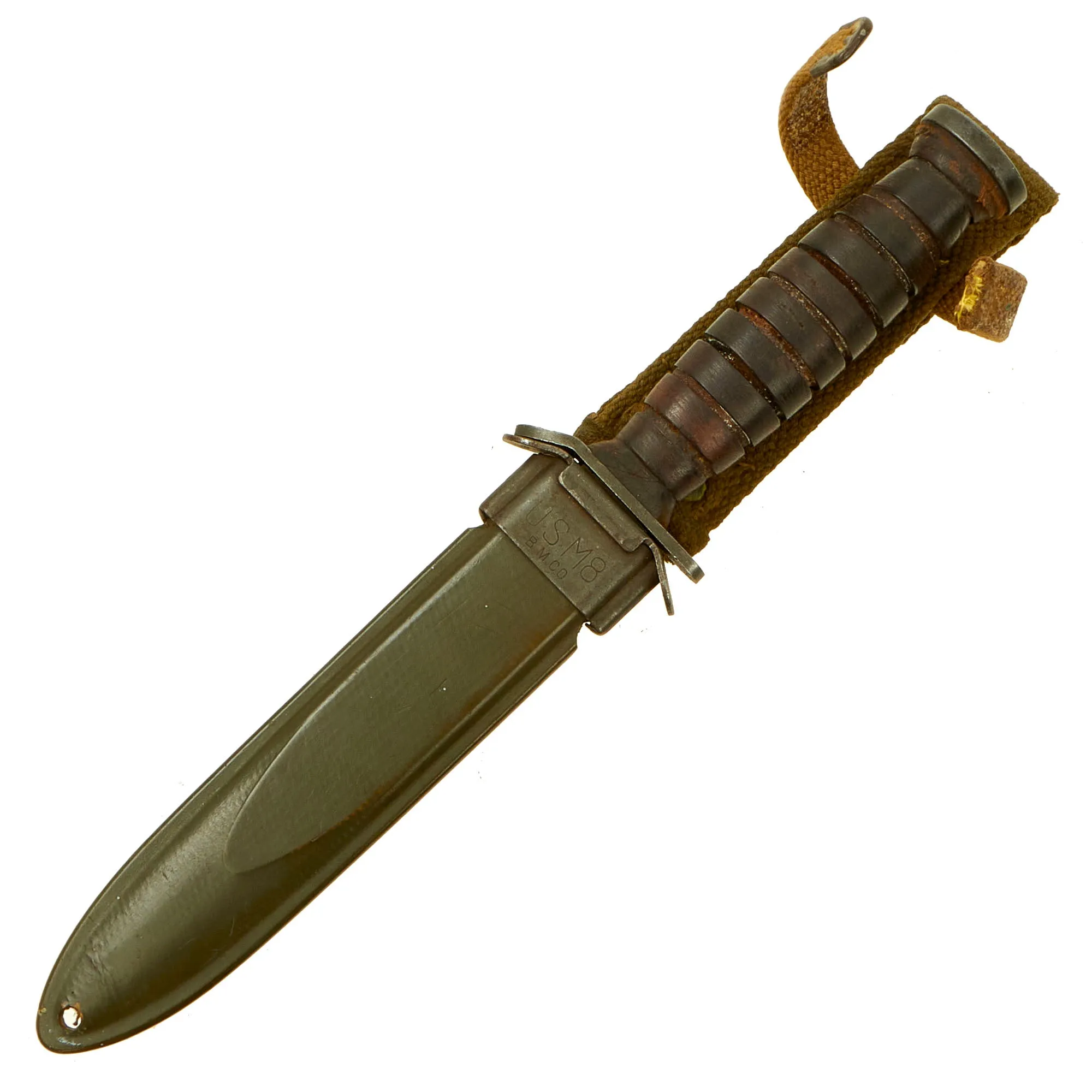 Original U.S. WWII Blade Marked Second Pattern M3 Fighting Knife by Imperial Knife Co. with Updated M8 Scabbard