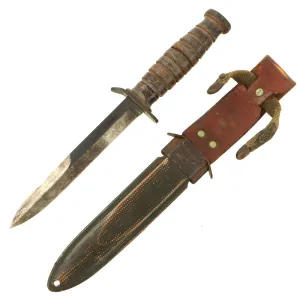 Original U.S. WWII M3 Fighting Knife by Camillus Cutlery with Modified M8 Scabbard