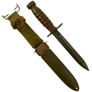 Original U.S. WWII M4 Bayonet by Kinfolks for the M1 Carbine with M8 Scabbard