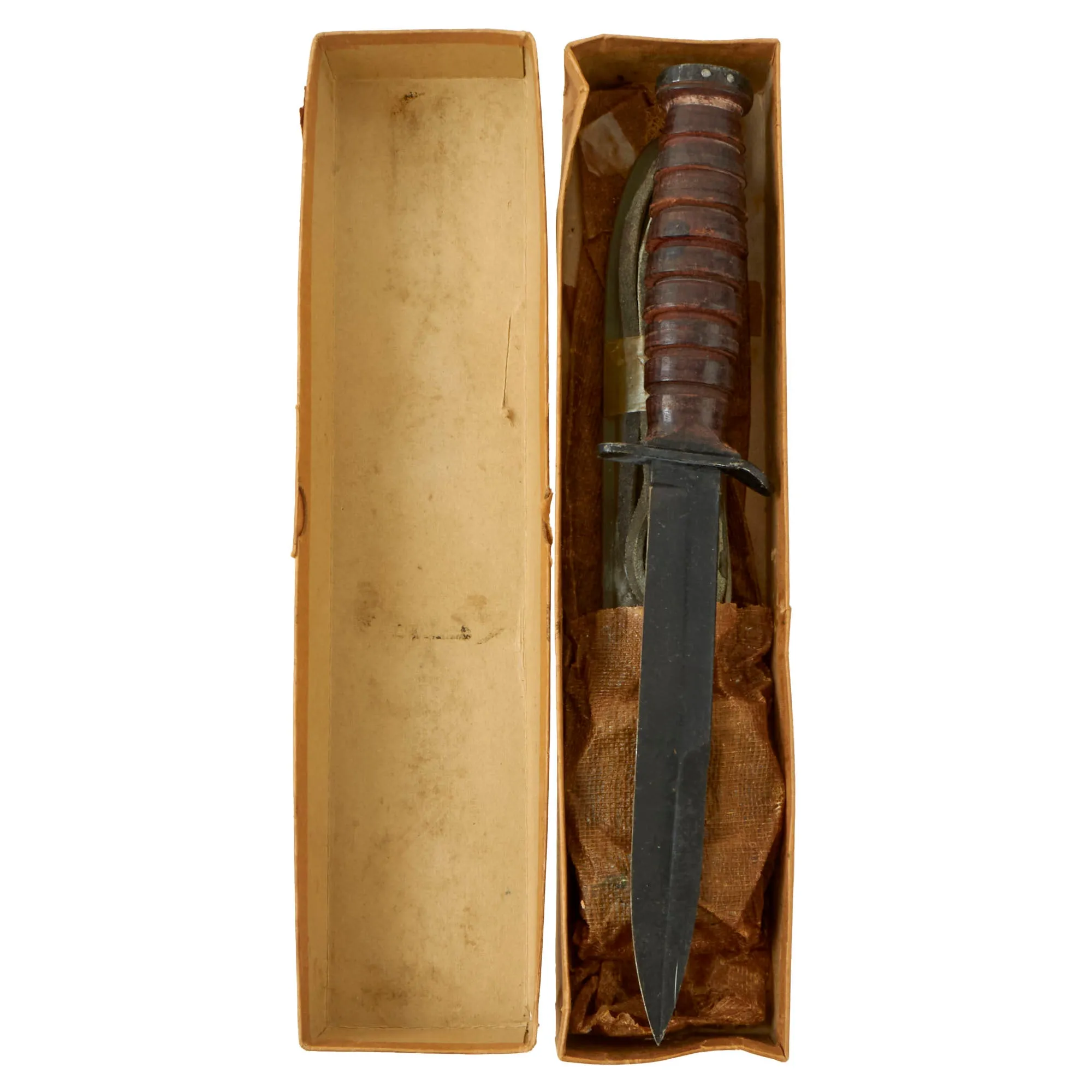 Original U.S. WWII “New Old Stock” M3 Guard Marked Fighting Knife by Camillus with M8 Scabbard and Original Packaging