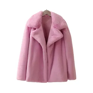 Pre Order: Casual Loose Faux Fur Plush Coat