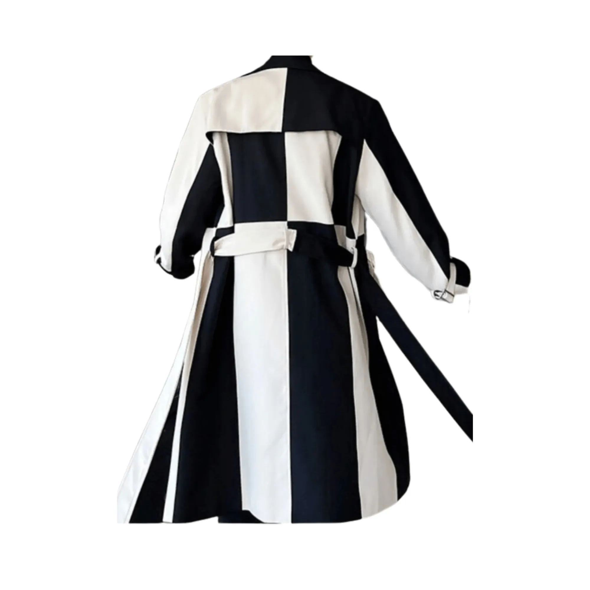 Pre Order:  Geometric Color Contrast Trench Coat