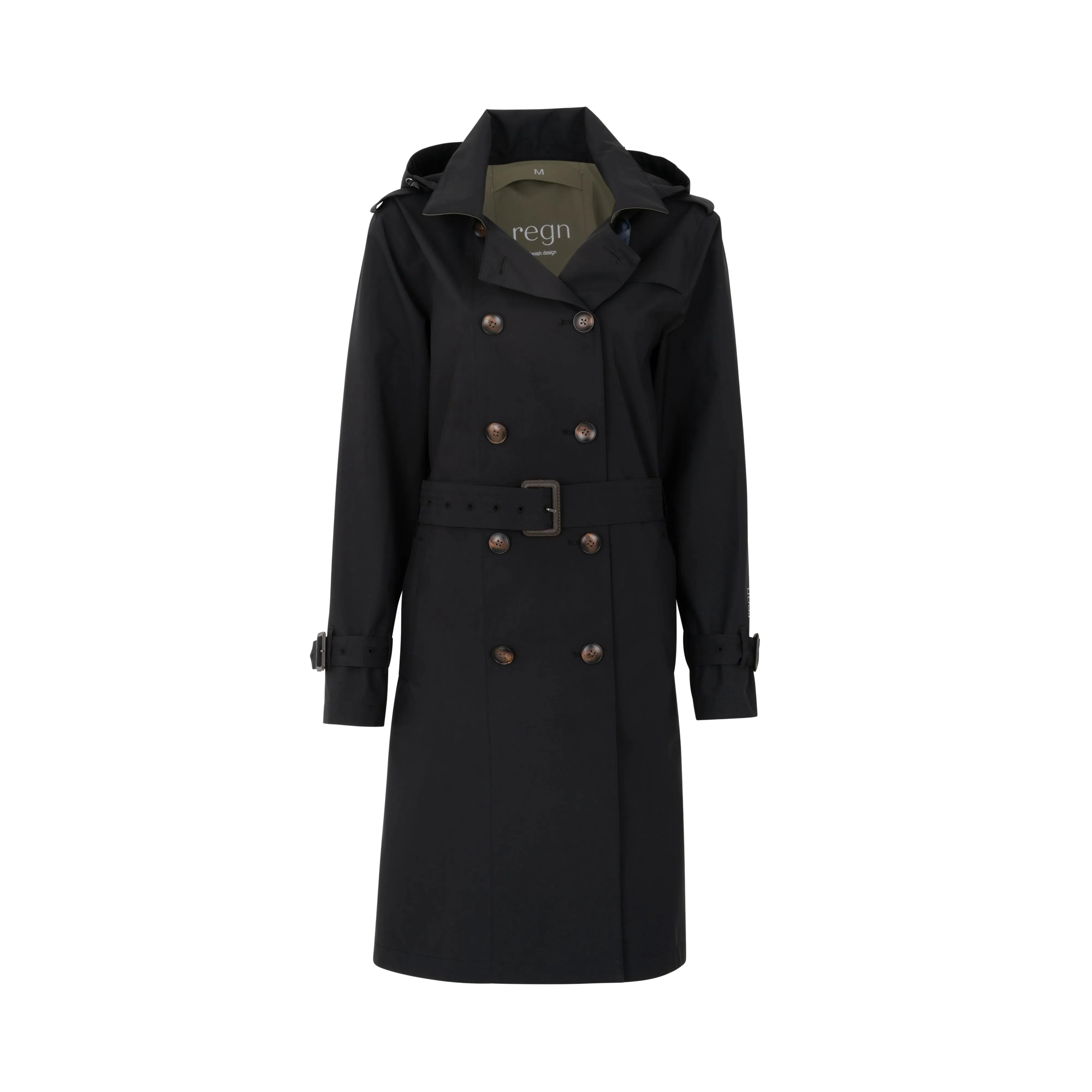 Regn Gill Trench Raincoat - Black