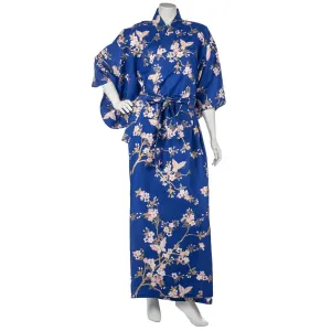 Royal Blue Cherry Blossom Japanese Kimono