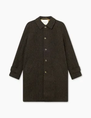 Shelter Wool Long Coat | Black/Army