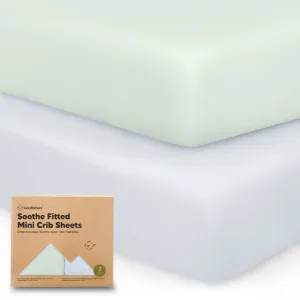 Soothe Fitted Mini Crib Sheet (Cove)