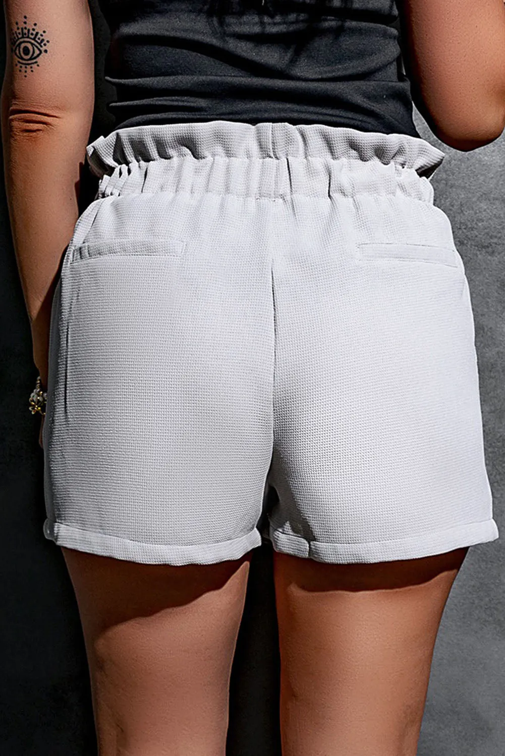 TEEK - Light Grey Paperbag Pocketed Shorts