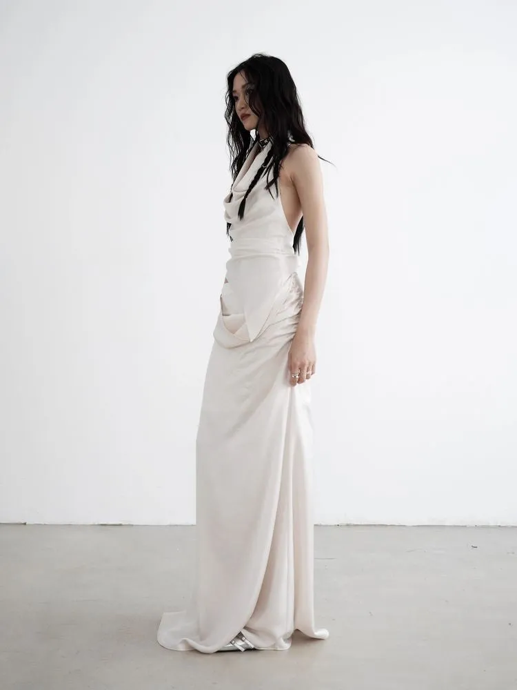 Two piece draped vest long skirt【s0000008520】