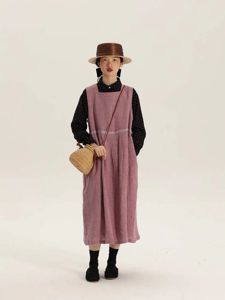 Washed Linen Vest Long Dress【s0000006905】