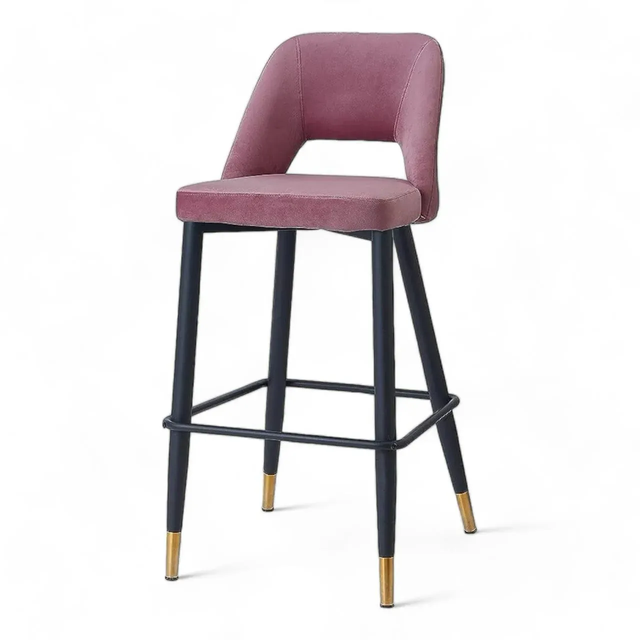 Wooden Twist Disc High Longer Metal Bar Stool Kitchen Counter Armless Bar Chair